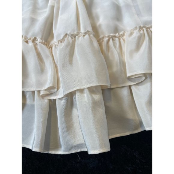 Yumi Kim Ivory Silk Ruffle Hem Cami Blouse Cream Size S - Picture 6 of 7